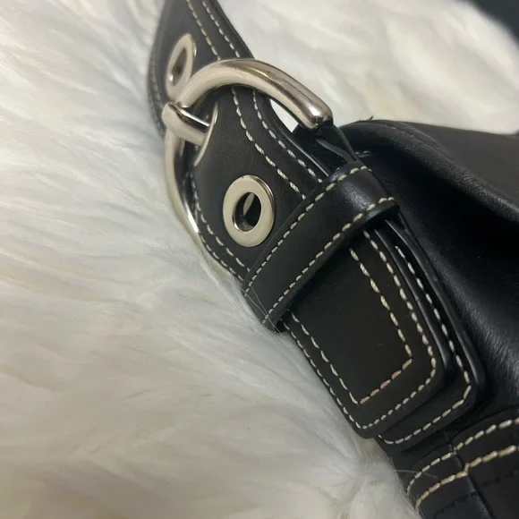 Coach Black Leather Soho Shoulder Bag with Silver Accents# F10188 - Picture 3 of 12